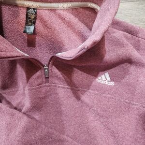 New Women Adidas Quarter Zip Fleece Golf Pink L Large